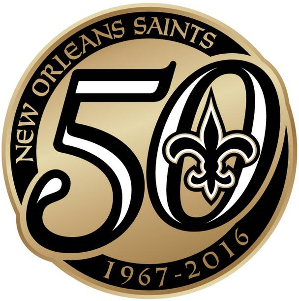 New Orleans Saints 2016 Anniversary Logo iron on transfers for T-shirts